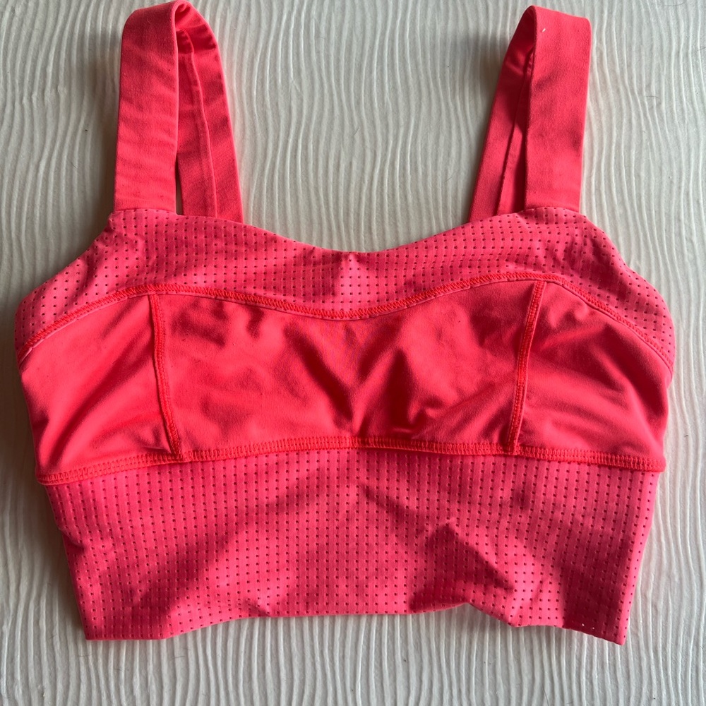 Lululemon long line mango orange sports bra size 4